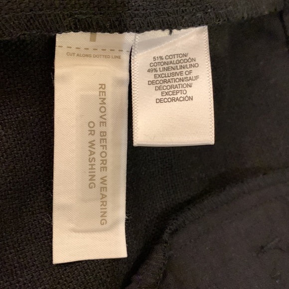 LOFT Fringe bottom shorts in Black Cotton & Linen blend, size 12 - Picture 6 of 7